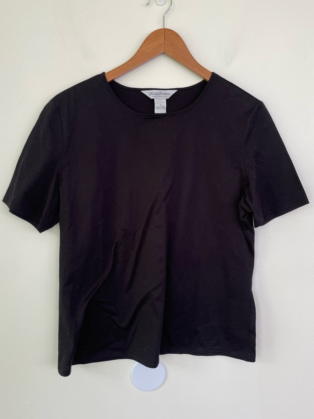 Brooks Brothers 100% Cotton Classic Crew Neck T Shirt XL Extra Large Black